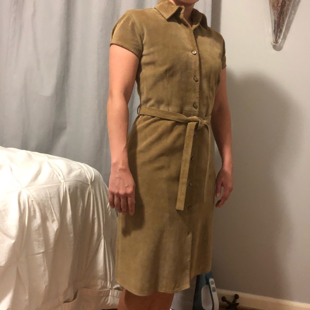 Banana Republic XS tan suede dress.